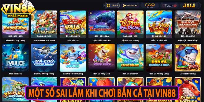 Một số sai lầm khi chơi bắn cá mà hội viên Vin88 nên biết